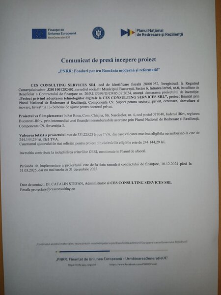 Comunicat de Presa